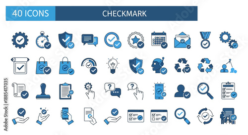 Collection of icons representing various concepts and objects displayed in a grid layout