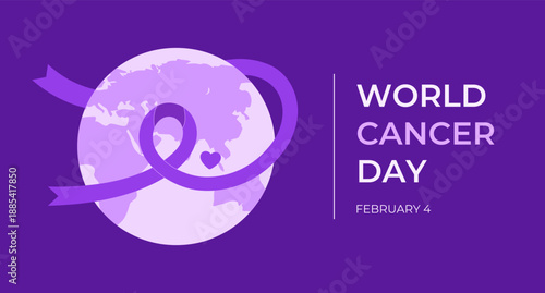 World Cancer Day, February 4th, awareness horizontal banner