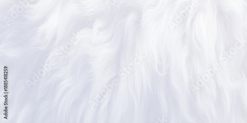 Soft white faux fur texture background with wavy fibers and elegant movement and warmth ideal for winter themes, cozy interior design.