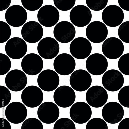 Abstract fashion monochrome polka dots background. Black and white seamless pattern with textured circles. Template design for invitation, poster, card, flyer, banner, textile, fabric. Halftone card.