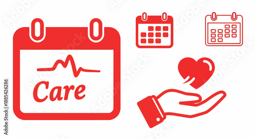 Healthcare Calendar Icons A Collection of Medical and Wellness Event Symbols