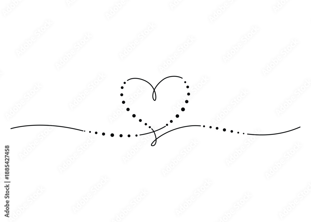 Fototapeta premium Valentine’s Day Hearts & Love Symbols One Line Art | Continuous Single Line Heart Drawings, Minimal Romantic Clipart