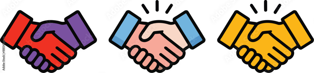 Fototapeta premium Handshake vector illustration for teamwork and collaboration
