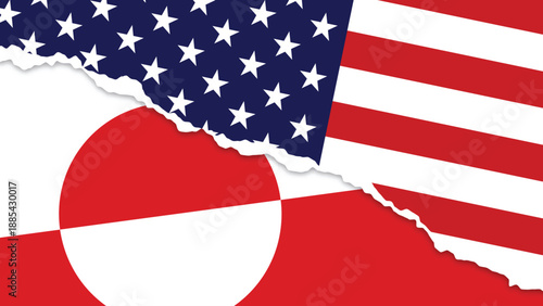 Illustration Vector Featuring USA and Greenland Identity