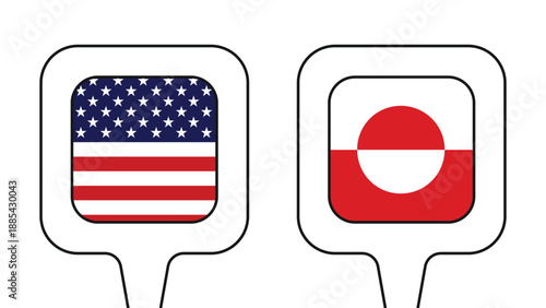Illustration Vector Featuring USA and Greenland Identity