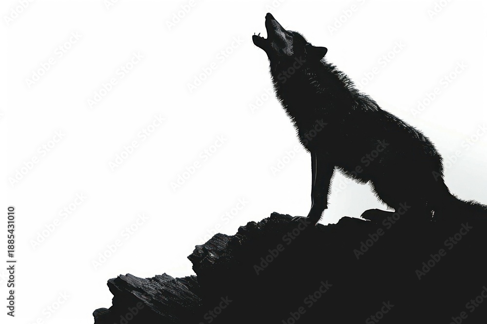 Fototapeta premium Silhouette Illustration of wolf silhouette wildlife animal.