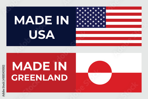 Illustration Vector Featuring USA and Greenland Identity