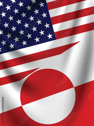 Illustration Vector Featuring USA and Greenland Identity