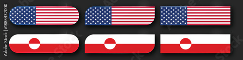 Illustration Vector Featuring USA and Greenland Identity
