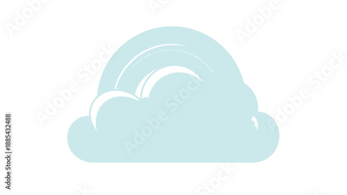 Simple stylized illustration of a light blue cloud with soft curves.