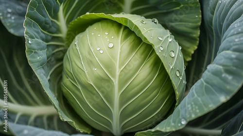 green cabbage in the garden image