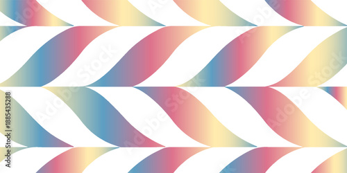 seamless abstract background of flowing rainbow ribbons forming curved waves. Vibrant, modern, and versatile for web, print, and social media designs, evoking energy, creativity,