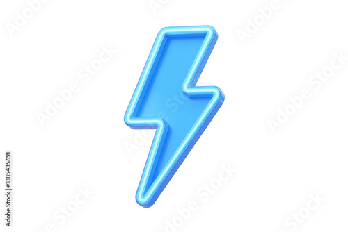 Free Download Blue neon lightning bolt electric energy isolated on a transparent background - GFXLoad