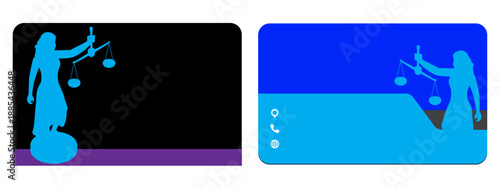 Law firm business card vector illustration. law firm business card branding, presented as vector graphics. Editable stroke.