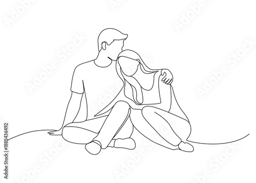 Valentine’s Day Couples & Romance One Line Art | Continuous Single Line Lovers, Minimal Romantic Couple Illustrations