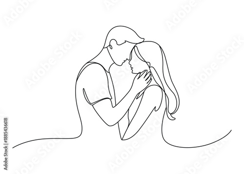 Valentine’s Day Couples & Romance One Line Art | Continuous Single Line Lovers, Minimal Romantic Couple Illustrations
