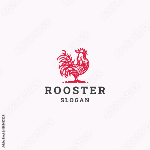 Rooster logo style icon design template vector illustration