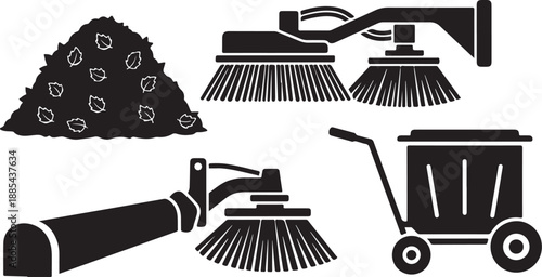 Cleaning tools and equipment for yard work and maintenance