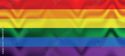 Flag LGBT squared icon, badge or button. Template design, vector illustration. Love wins. LGBT symbol in rainbow colors. Gay pride silk textile background.