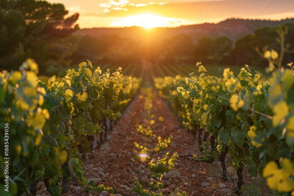 Obraz premium Vineyard ready for harvesting landscape outdoors nature.