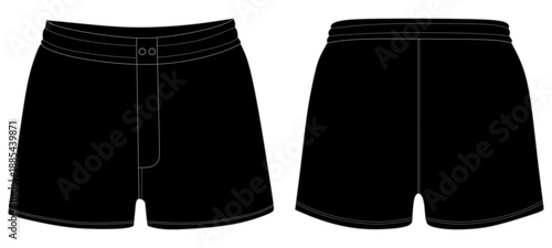 Boxer Short Mockup Template Vector. 