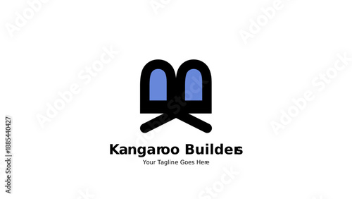 Kangaroo Logo, Builders Logo, Building Logo, Construction Log, Real Estate Logo, Business Logo, Labour logo, Animal logo
