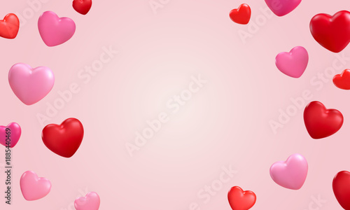 Vector background with hearts on a pink background. Cute and romantic design for Valentine’s Day, love-themed projects, greeting cards, wedding invitations, social media posts, banners.
