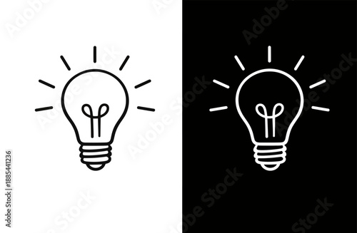 Light bulb turning on representing a new idea