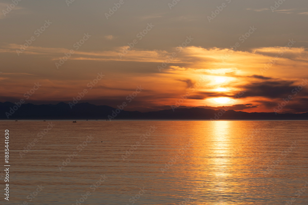 Fototapeta premium Sunset over Lake Baikal, Buryatia, Russia