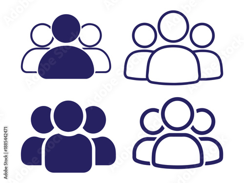 Minimal Group Icon Set for Teamwork & Collaboration Design