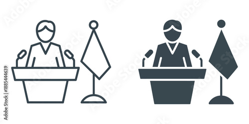 Mayor vector icon sign symbol for local government and city administration concepts, professional flat silhouette illustration