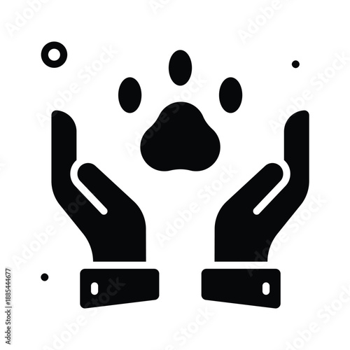 Have your hands on this creatively designed glyph icon of animal rights