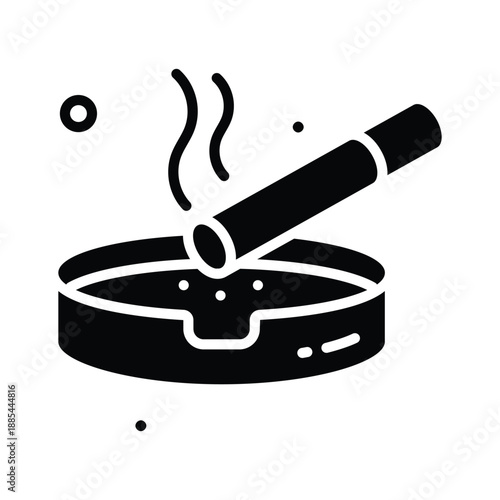 A visually engaging glyph icon of smoking in modern stye