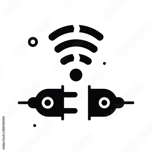Premium glyph icon of internet connection lost, network failure