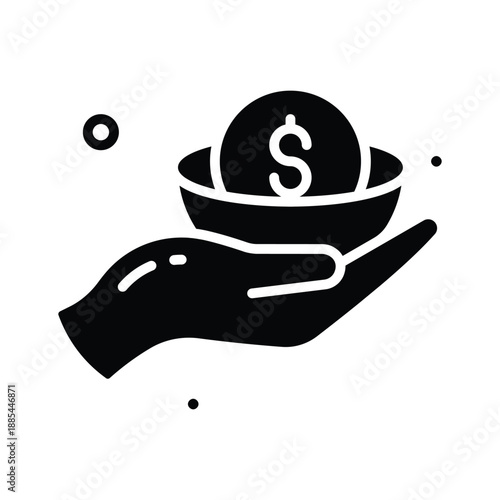 Take your hands on this amazing glyph icon of poverty, low income