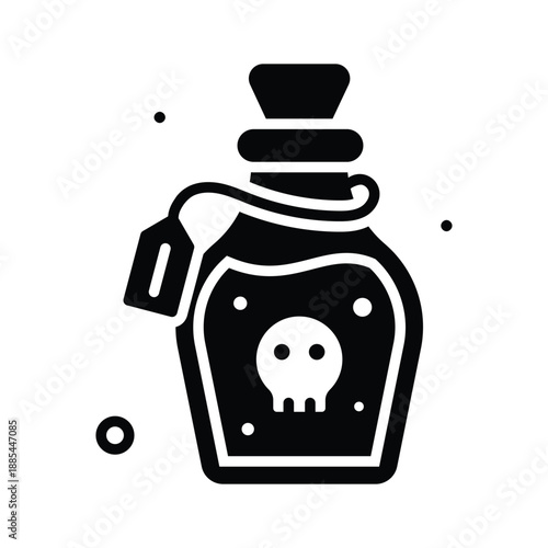 A modern glyph icon of poison, toxic substances and health danger
