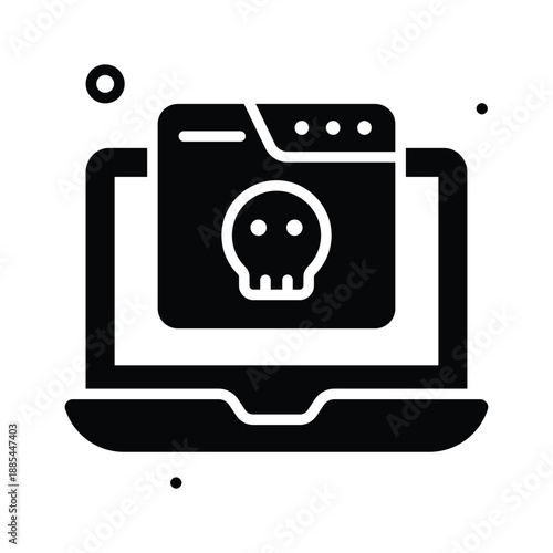 A visually appealing glyph icon of online blackmailing, digital threats
