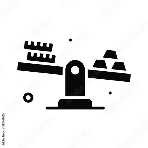 Grab this carefully designed trendy glyph icon of gold value