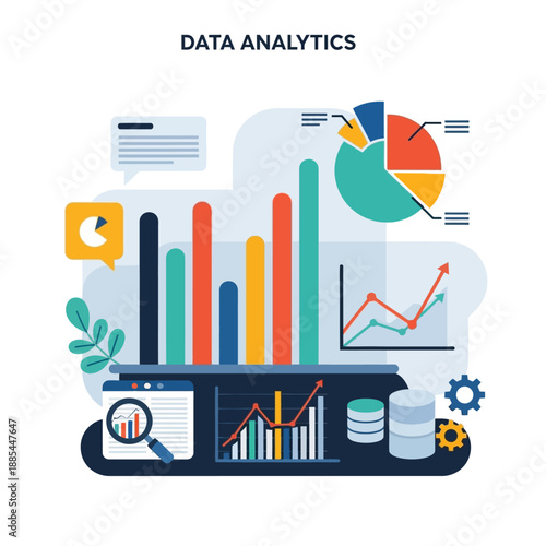 Colorful business data analytics graph.