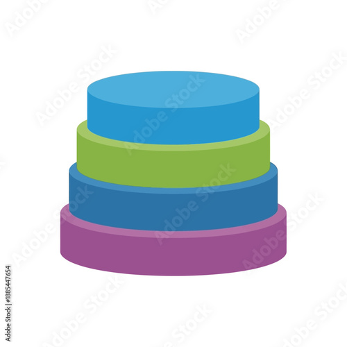 Colorful Round Layered Cake Dessert.