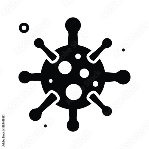 Latest glyph icon of virus, infectious disease spread, public health risks