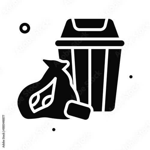An editable glyph icon of garbage pollution, ready to use vector