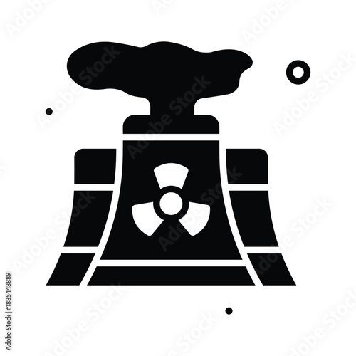 A customizable glyph icon of nuclear pollution, toxic emissions
