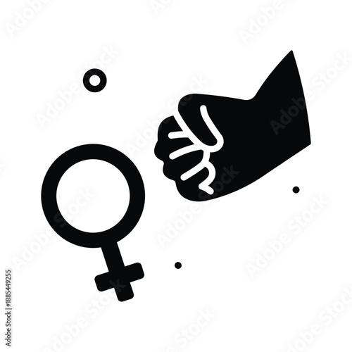 A visually appealing glyph style icon of domestic violence