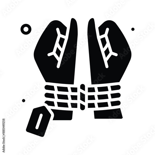 glyph icon of human trafficking, exploitation and forced movement