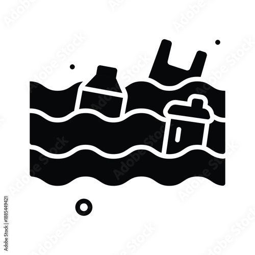 Ready to use glyph icon of water pollution, premium vector