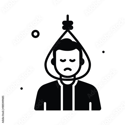 An editable glyph icon of suicide, mental health crisis, emotional distress