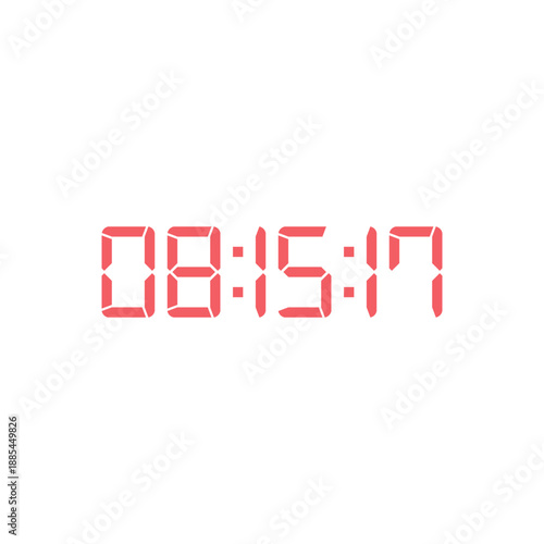 LED digital clock number for counter or calculator mockup design