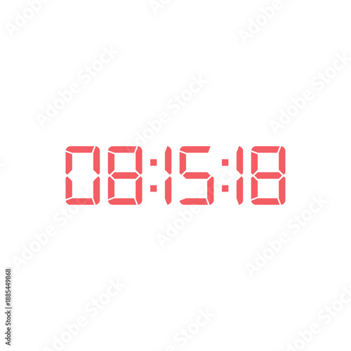 LED digital clock number for counter or calculator mockup design