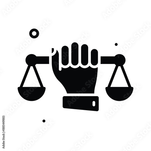Creatively crafted amazing glyph icon of human rights, freedom, justice